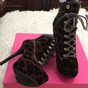 Leopard print boots